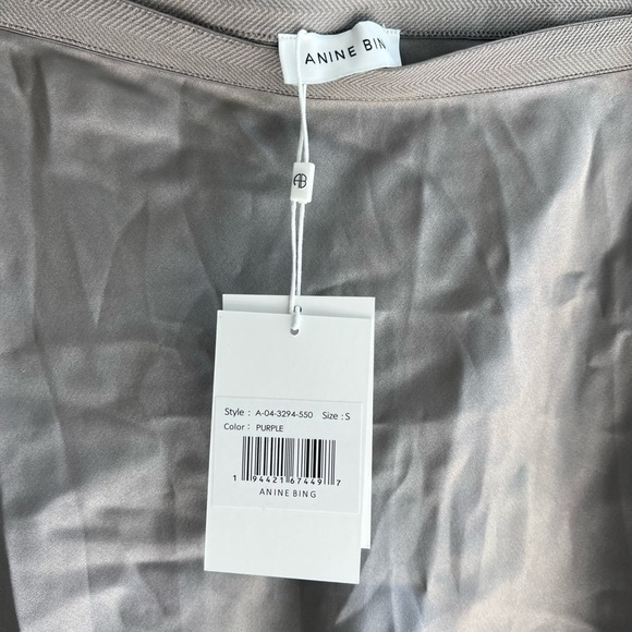 Anine Bing Chrisly Silk Skirt: Ash Violet - Picture 8 of 11